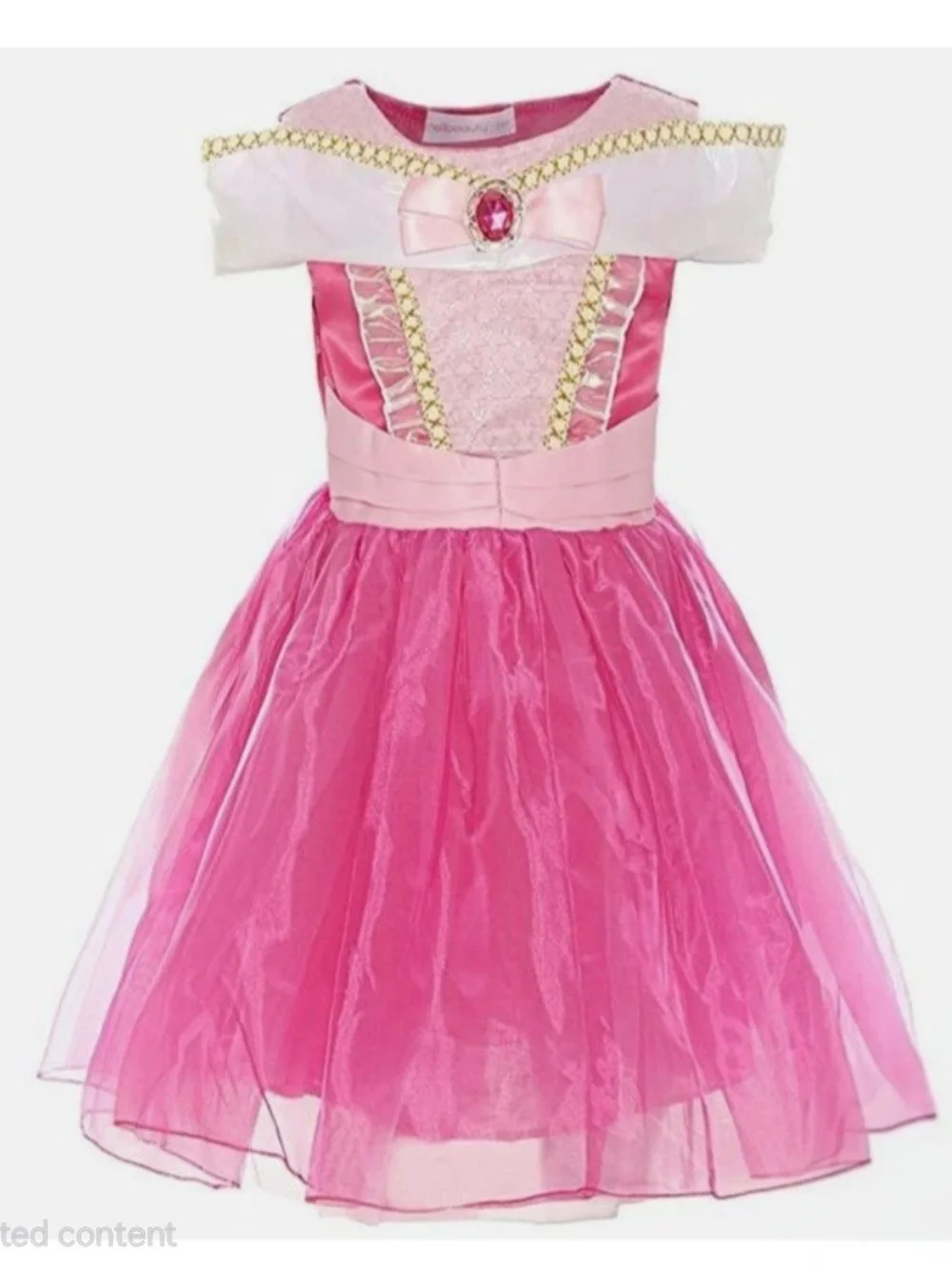 Girls Pink Princess Costume Dress with Jewel Accent